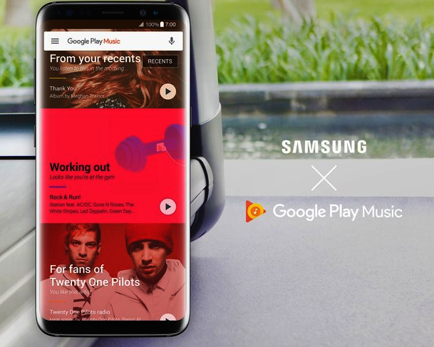 Galaxy S8 mit Google Play Music Bild GoogleBlog