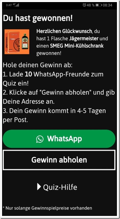 WhatsApp Jägermeister Fake Bild mimikama.at