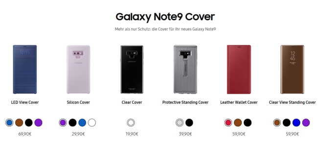 Galaxy Note 9 Zubehör Bild Samsung